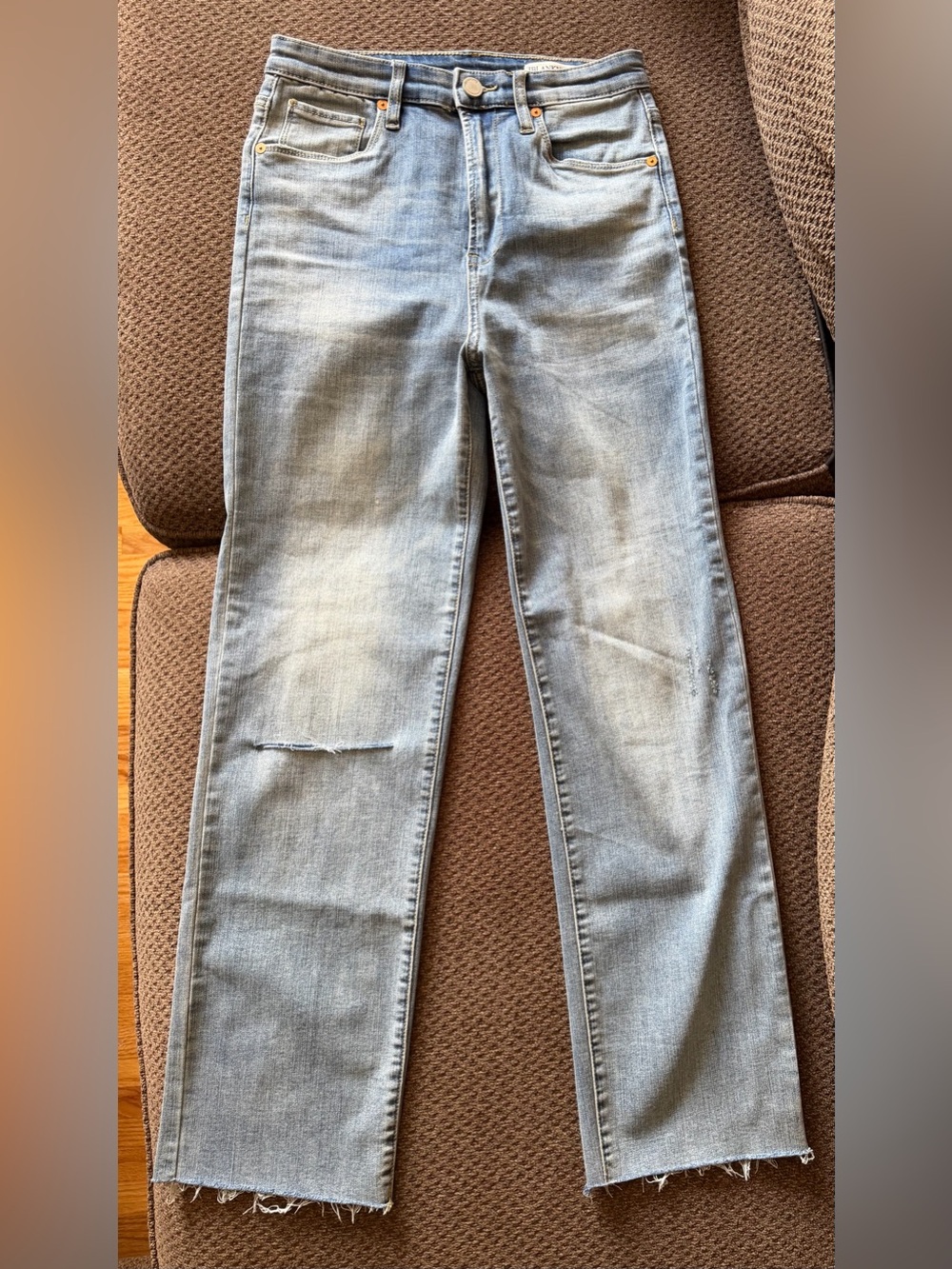 Blank NYC The Baxter Ribcage Straight Leg Jeans | High Rise Raw Hem | Size 26